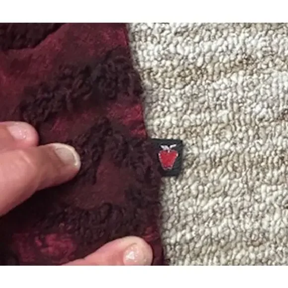 Produce Company Red Acid Wash 100% Cotton Embroidered Shirt Shacket Size S - Picture 4 of 7